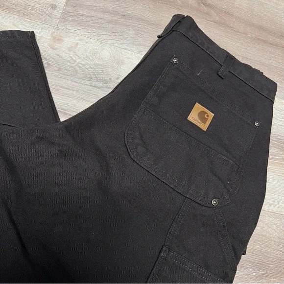 Double Knee Carhartt Dark Brown Utility Pants Size 32x30 - Picture 3 of 7